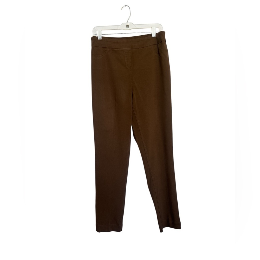 Soft Surroundings Chocolate Brown Straight Leg Pants with Tummy Control Sz M